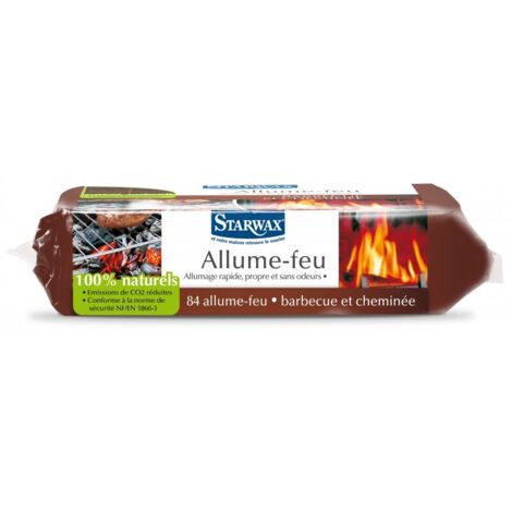Allume-feu - STARWAX - x84 - 100% naturel - Sans paraffine - Carrés découpables