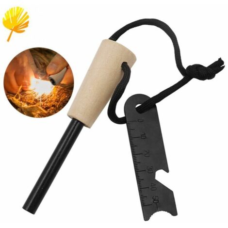 Allume Feu Type Briquet Survie Silex Simple Et Efficace - Grattoir Multi-Outils Armes à feu de camping en plein air Outils de survie en milieu sauvage