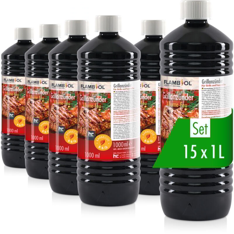 Flambiol Allume-feu liquide flambiol® pour barbecue en bouteille de 1 l 15 l (en)