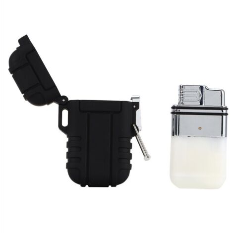 Allume-gaz métallique portable étanche et résistant au vent (Noir)
