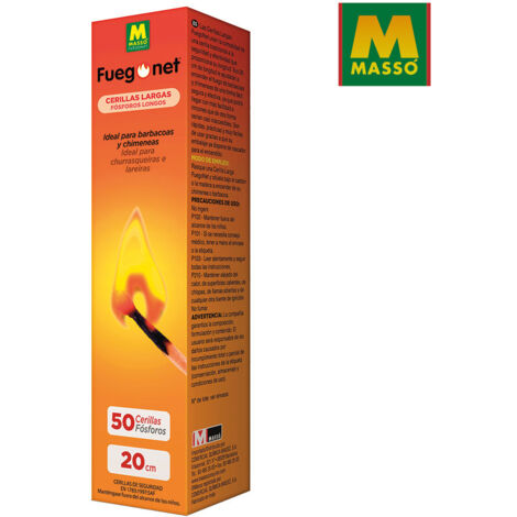 FUEGO NET Allumettes longues 20cm pack 50 unités.