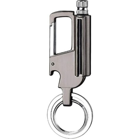 Allumettes Permanentes en Métal,étanches, Silex Allume feu Ouvre-Bouteille Porte-clés de Voiture Briquet Remplissable au Kérosène de Plein air Matériel de Sauvetage d'urgence