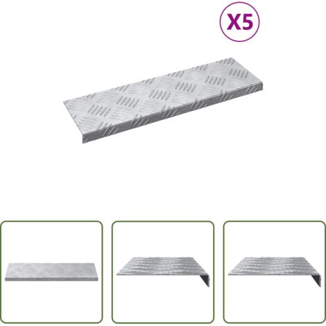 Alluminio -  Gradini per Scale 5 pcs Argento 60 x 18 x 2,5 cm Alluminio