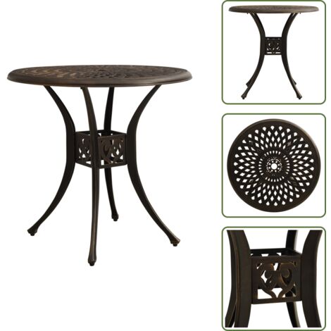 Alluminio pressofuso - vidaXL Tavolo da Giardino Bronzo 78x78x72 cm in Alluminio Pressofuso - Tavolo da giardino bronzo