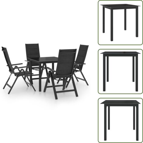 Alluminio - vidaXL Set Mobili da Pranzo per Giardino 5 pz in Alluminio Antracite - Vetro
