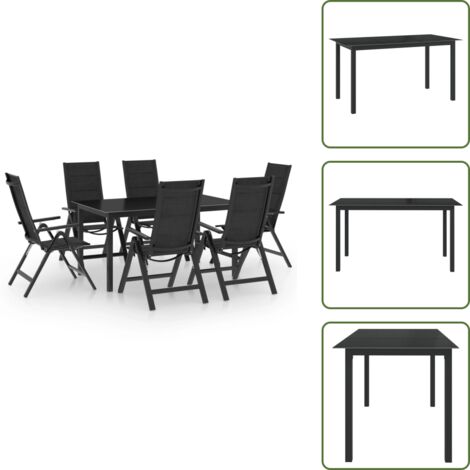 Alluminio - vidaXL Set Mobili da Pranzo per Giardino 7 pz in Alluminio Antracite - Vetro