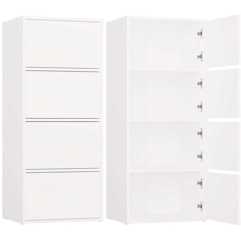 ALMA - Commode 4 portes pour chambre 50x119x40cm - Blanc ALMA - Commode 4 portes pour chambre 50x119x40cm - Blanc
