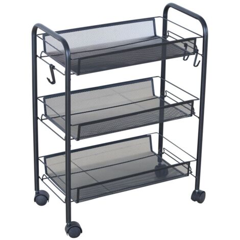 Almacenaje - Carrito Verdulero 3 Estantes Kitchen - Negro
