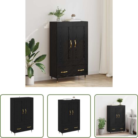 Almacenamiento -  Alacena Roble Negro 69,5 x 31 x 115 cm Madera contrachapada