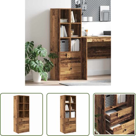 Almacenamiento -  Aparador alto con cajón Madera vieja 45,5 x 34 x 127 cm