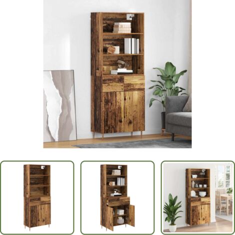 Almacenamiento -  Aparador alto con cajón Madera vieja 69,5 x 34 x 180 cm