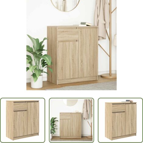 Almacenamiento -  Aparador con cajón roble Sonoma 71x35x84 cm madera ingeniería