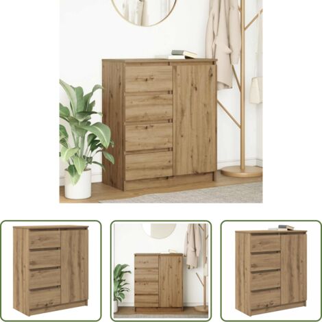 Almacenamiento -  Aparador con cajones roble artisan 71x35x84cm madera ingeniería