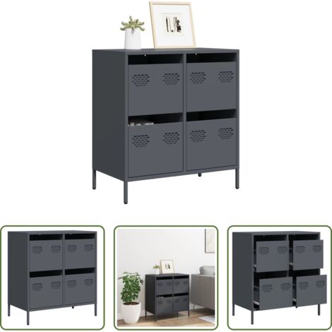 Almacenamiento -  Aparador de acero laminado en frío antracita 68x39x73,5 cm
