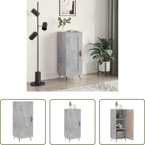 Almacenamiento -  Aparador de madera contrachapada gris hormigón 34,5x34x90 cm