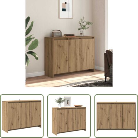 Almacenamiento -  Aparador de madera de ingeniería roble artisan 102x33x75 cm
