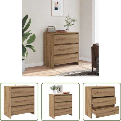 Almacenamiento -  Aparador de madera de ingeniería roble artisan 70x41x75 cm