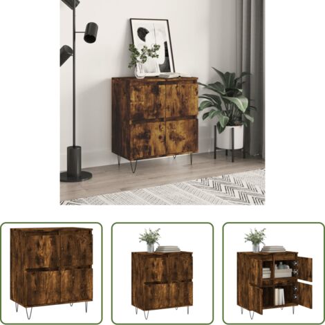 Almacenamiento -  Aparador madera contrachapada color roble ahumado 60x35x70 cm