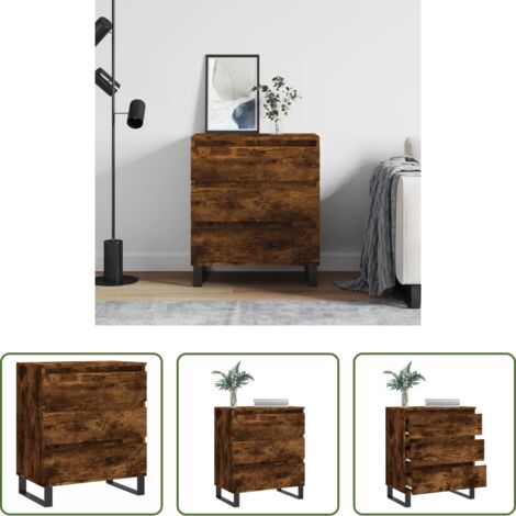 Almacenamiento -  Aparador madera contrachapada color roble ahumado 60x35x70 cm