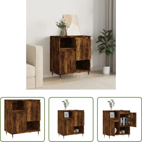 Almacenamiento -  Aparador madera contrachapada color roble ahumado 60x35x70 cm