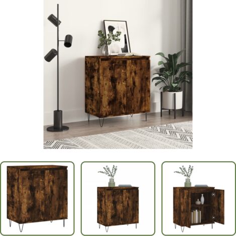 Almacenamiento -  Aparador madera contrachapada color roble ahumado 60x35x70 cm