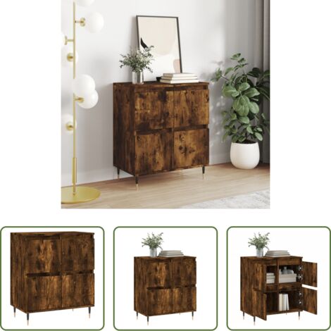 Almacenamiento -  Aparador madera contrachapada color roble ahumado 60x35x70 cm