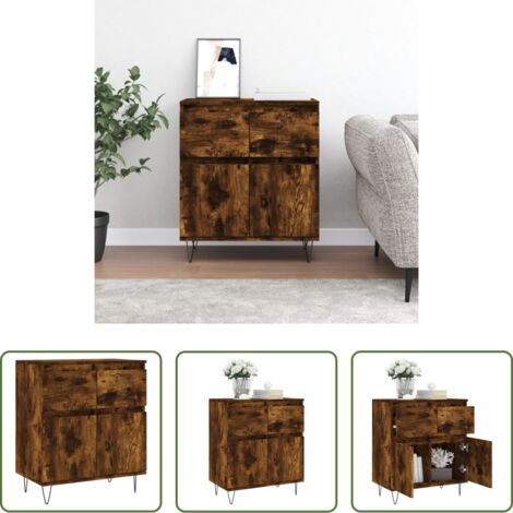 Almacenamiento -  Aparador madera contrachapada color roble ahumado 60x35x70 cm