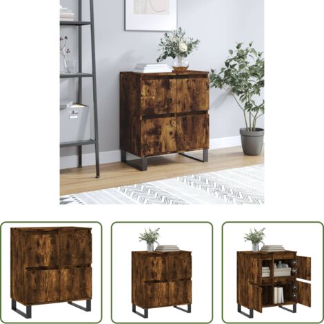 Almacenamiento -  Aparador madera contrachapada color roble ahumado 60x35x70 cm
