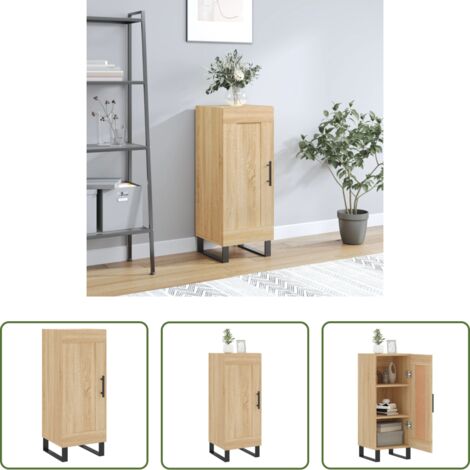 Almacenamiento -  Aparador madera contrachapada color roble Sonoma 34,5x34x90 cm