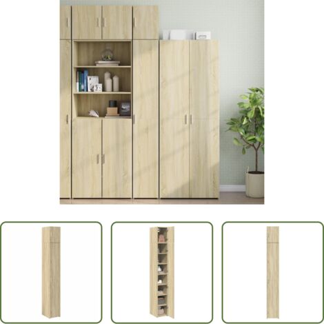Almacenamiento -  Armario estrecho madera ingeniería roble Sonoma 30x42,5x225 cm