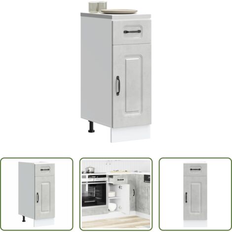Almacenamiento bajo cocina -  Mueble bajo de cocina Kalmar madera de ingeniería gris hormigón