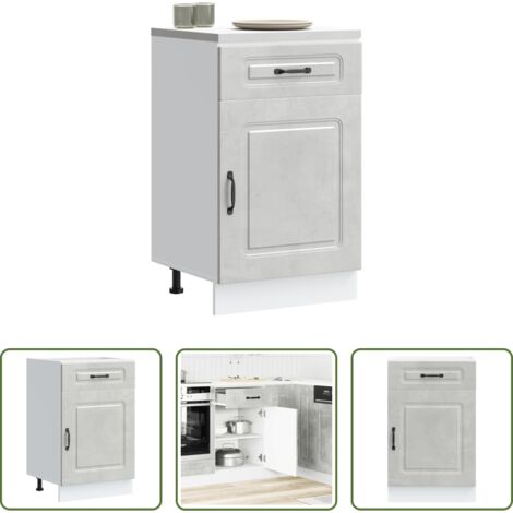 Almacenamiento bajo cocina -  Mueble bajo de cocina Kalmar madera de ingeniería gris hormigón