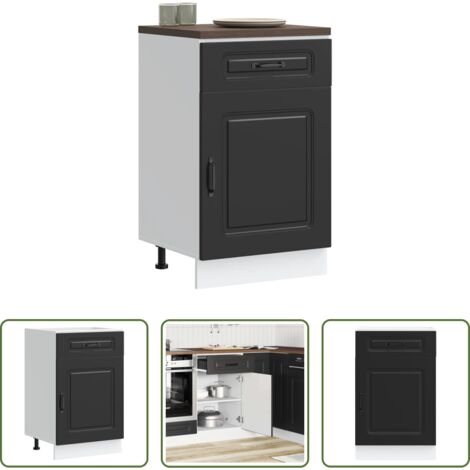 Almacenamiento bajo cocina -  Mueble bajo de cocina Kalmar madera de ingeniería negra