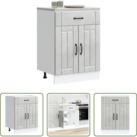 Almacenamiento bajo cocina -  Mueble bajo de cocina Lucca madera contrachapada gris cemento