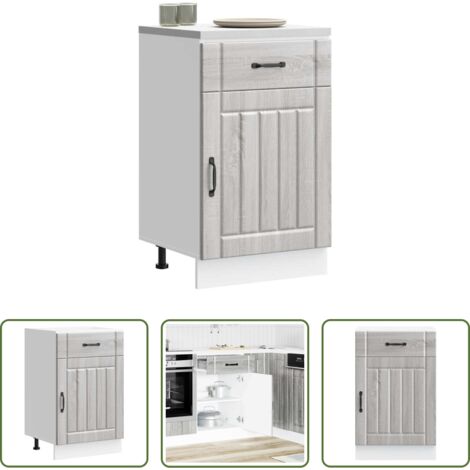 Almacenamiento bajo cocina -  Mueble bajo de cocina Lucca madera contrachapada gris sonoma