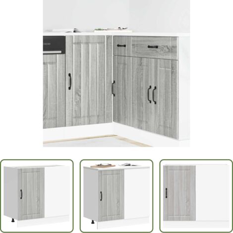 Almacenamiento bajo cocina -  Mueble bajo de cocina Lucca madera contrachapada sonoma gris
