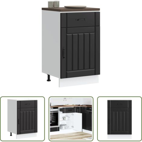 Almacenamiento bajo cocina -  Mueble bajo de cocina Lucca madera ingeniería negra