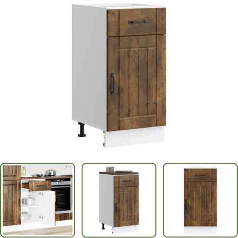 Almacenamiento bajo cocina -  Mueble bajo de cocina Lucca roble ahumado