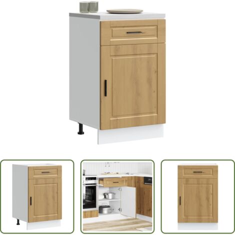 Almacenamiento bajo cocina -  Mueble bajo de cocina porto roble artesano madera reconstituida