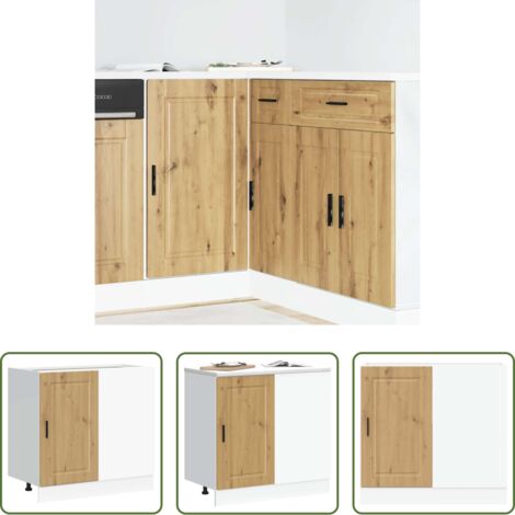 Almacenamiento bajo cocina -  Mueble bajo de cocina porto roble artesano madera reconstituida