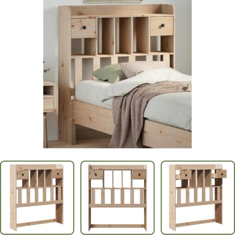 Almacenamiento -  Cabecero de cama con almacenaje madera maciza de pino 75 cm