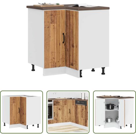 Almacenamiento cocina -  Mueble bajo esquina de cocina Lucca madera reconstituida