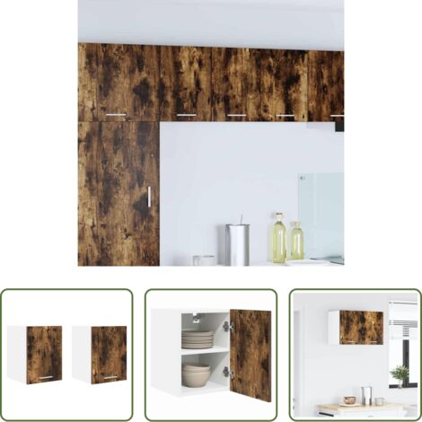 Almacenamiento cocina -  Mueble colgante 2 pcs Roble Ahumado y 30 x 31 x 40 cm