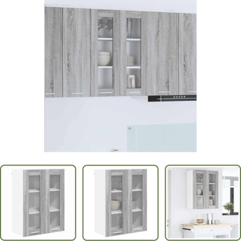 Almacenamiento cocina -  Mueble colgante con almacenamiento Gris Sonoma 60 x 31 x 80 cm