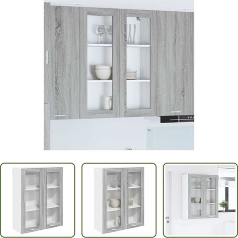 Almacenamiento cocina -  Mueble colgante con almacenamiento Gris Sonoma 80 x 31 x 100 cm