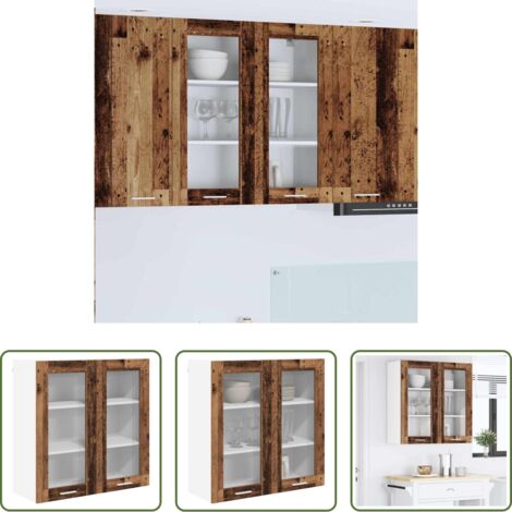 Almacenamiento cocina -  Mueble colgante con almacenamiento Madera vieja 80 x 31 x 80 cm