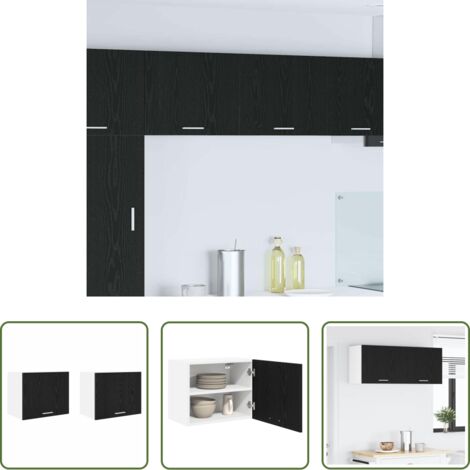 Almacenamiento cocina -  Mueble colgante con puerta 2 pcs Roble Negro y 50 x 31 x 40 cm