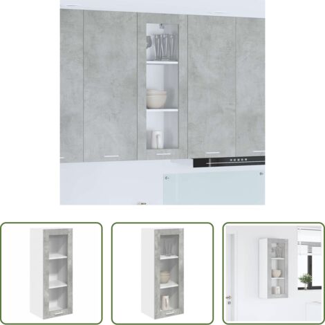 Almacenamiento cocina -  Mueble colgante con puerta Gris Concreto 40 x 31 x 100 cm