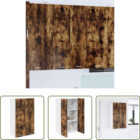 Almacenamiento cocina -  Mueble colgante con puerta Roble ahumado 60 x 31 x 100 cm