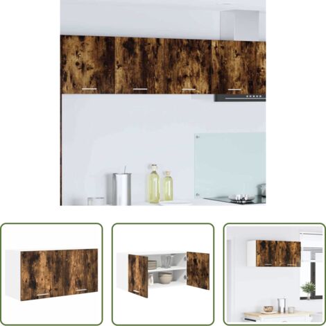 Almacenamiento cocina -  Mueble colgante con puerta Roble ahumado 80 x 31 x 40 cm